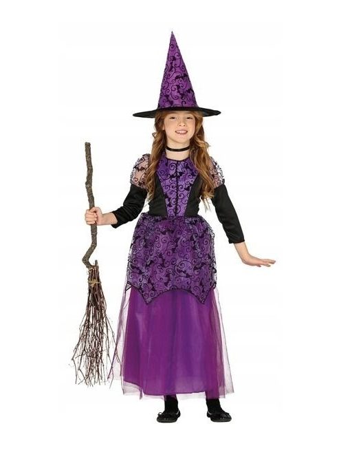 Lila boszorkány jelmez 7-9 éves