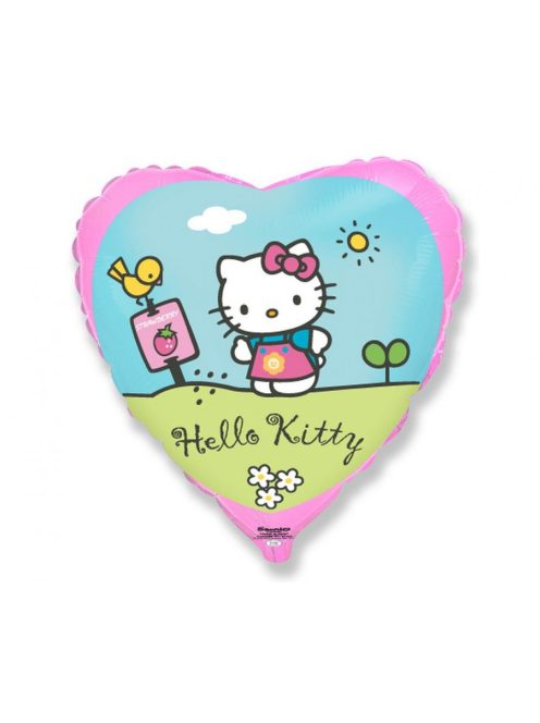 Hello Kitty a kertben fólia lufi 46 cm