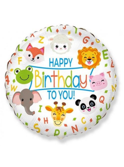 Happy Birthday to You! állatos fólia lufi 48 cm