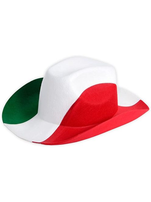Piros-fehér-zöld cowboy kalap