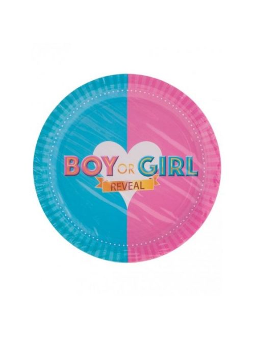 Boy or Girl papírtányér 23 cm