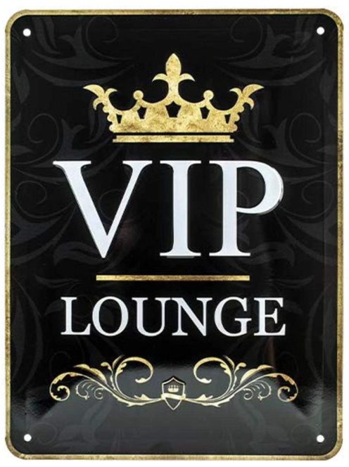 VIP lounge domború fém tábla 20x30 cm