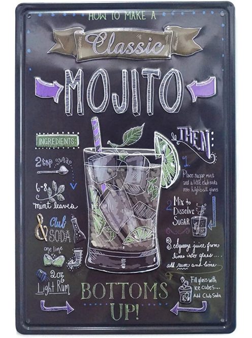 Classic mojito domború fém tábla 20x30 cm 