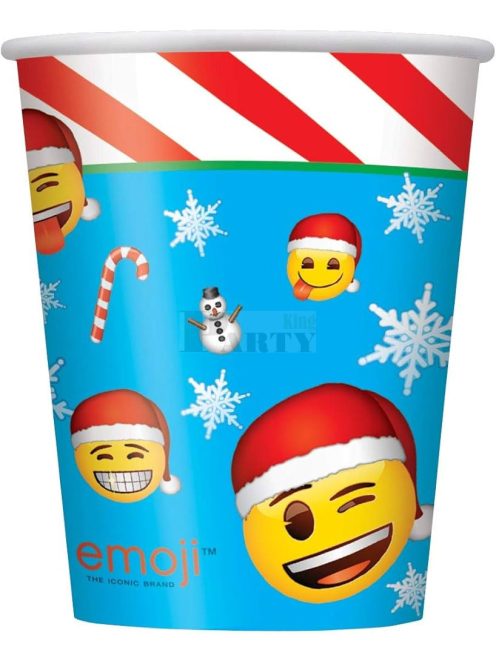 Emoji  karácsonyi papír pohár 8 db-os csomag