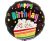 Happy Birthday fekete színes torta fólia lufi 45 cm