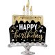 Happy Birthday elegáns torta fólia lufi 73 cm