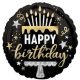 Happy Birthday fekete tortás fólia lufi 45 cm