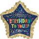 Happy Birthday csillag fólia lufi 86 cm