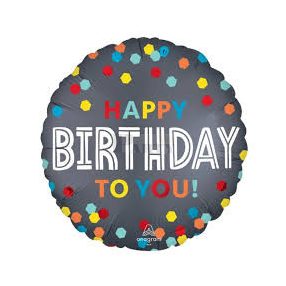 Happy Birthday to you elegáns konfettis fólia lufi 45 cm