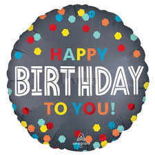 Happy Birthday to you elegáns konfettis fólia lufi 45 cm