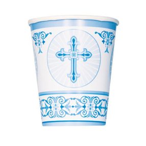 Kék papírpohár keresztelőre 250 ml