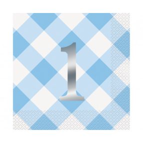 1-es kék-fehér kockás szalvéta