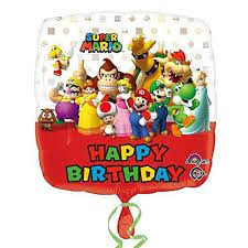 Happy Birthday Super Mario fólia lufi 43 cm