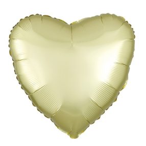 Szatén óarany szív fólia lufi 43 cm