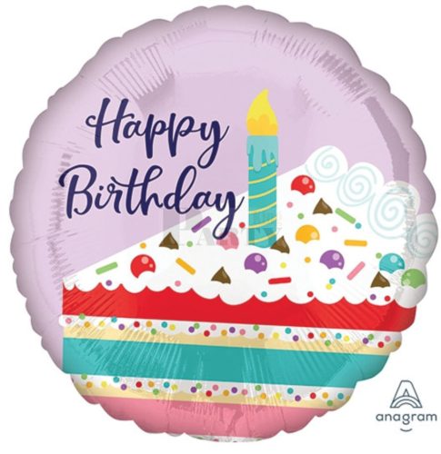 Happy Birthday torta szelet fólia lufi 45 cm
