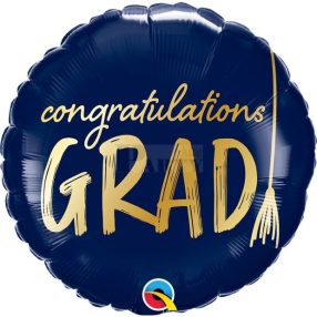   Congratulations GRAD - Gratulálunk ballagási szatén kék fólia lufi 46 cm