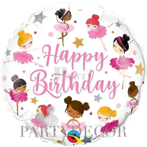 Happy Birthday balerinás fólia lufi
