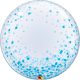 Kék konfetti mintás Deco Bubbles lufi 61 cm