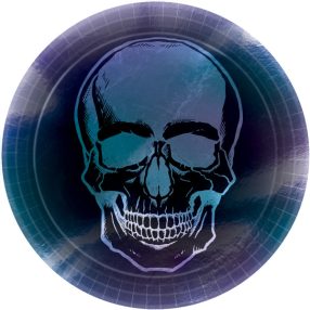 Fényes koponyák papírtányér 23 cm