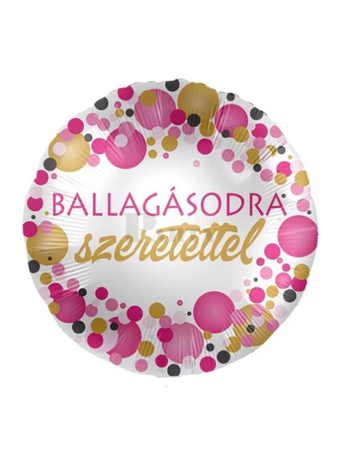 Ballagásodra szeretettel fólia lufi 45 cm rózsaszín 