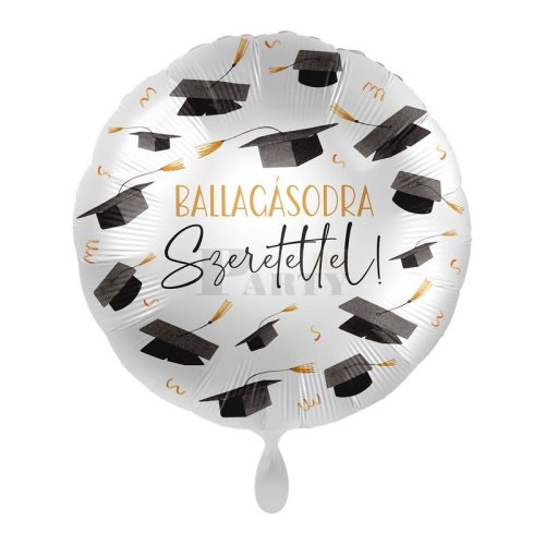 Ballagásodra Szeretettel diploma kalapos elegáns fólia lufi 45 cm
