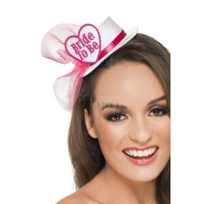 Csatos kalap Bride to be pink fehér