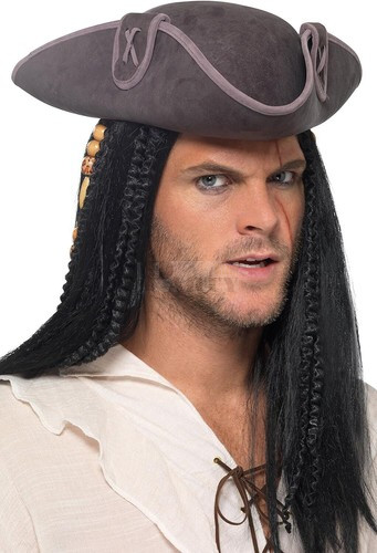 Szürke velur kalaózkalap