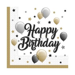 Happy Birthday Lufis szalvéta 33*33 cm 20 db
