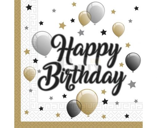 Happy Birthday Lufis szalvéta 33*33 cm 20 db