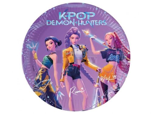 K-pop Demon Hunters papírtányér 8 db 23 cm