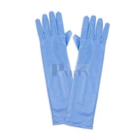 Kék szatén hatású hosszú kesztyű 