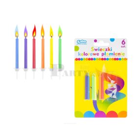 Színes lángú szálgyertya 