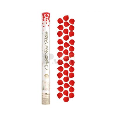 Piros rózsaszirom konfetti ágyú - 60 cm