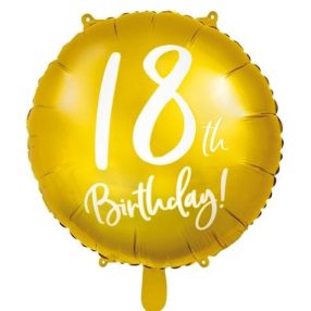 18th Birthday arany fólia lufi 45 cm