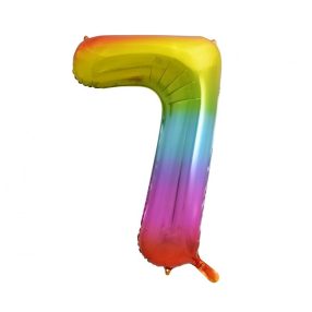 7-es szivárvány szám fólia lufi 85 cm