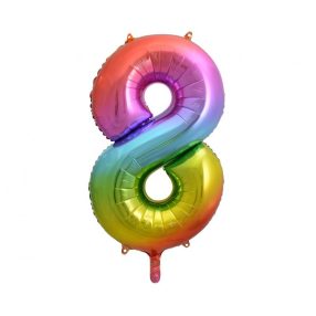 8-as szivárvány fólia lufi 85 cm