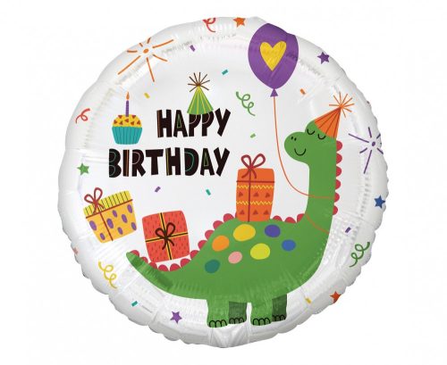 Happy Birthday dínós fólia lufi 36 cm