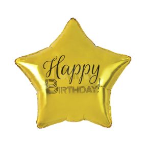 Happy Birthday arany csillag fólia lufi 44 cm