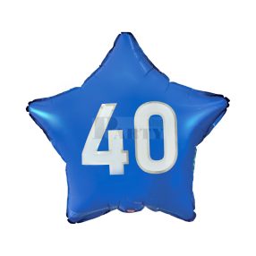 40-es kék csillag fólia lufi 44cm 
