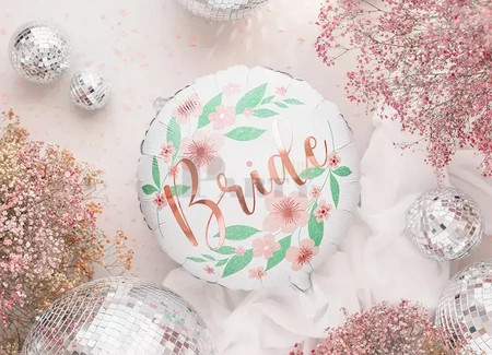 Bride virágos fólia lufi 45 cm