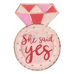 She said Yes lánybucsú papírtányér