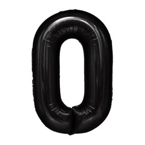 0-ás fekete szám fólia lufi 100 cm
