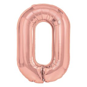 0-ás rose gold szám fólia lufi 100 cm 