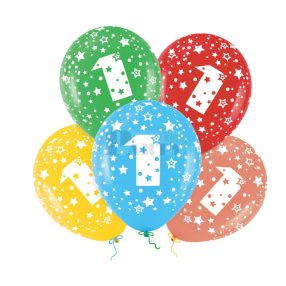 1. születésnapi színes gumi lufi csomag 30cm