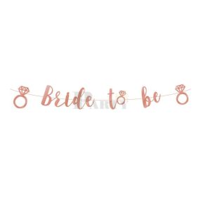 Bride to be banner rosegold 120 cm