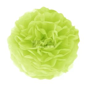 Zöld pompom gömb dekoráció 25cm
