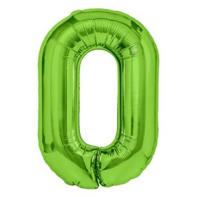0-ás zöld szám fólia lufi 100 cm
