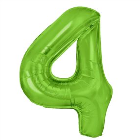 4-es zöld szám fólia lufa 100 cm
