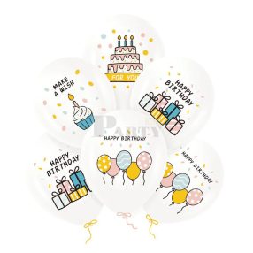 Születésnapi mintás gumi lufi csomag