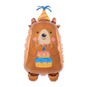 Születésnapi macis fólia lufi 44x78 cm